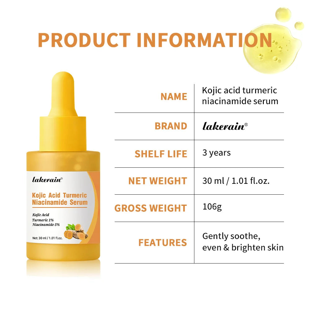 Sérum Éclat Kojic & Curcuma — Anti-Taches, Pores & Barrière Cutanée