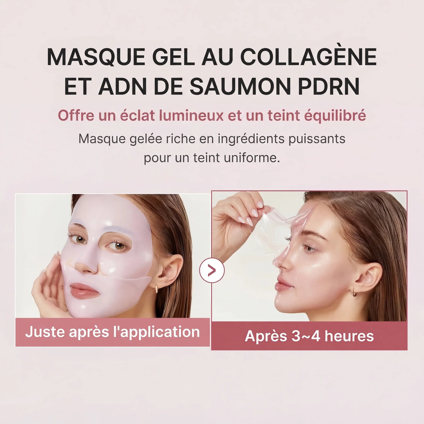 Masque Hydrogel PDRN — Éclat Instantané & Repulpage | Soin Coréen