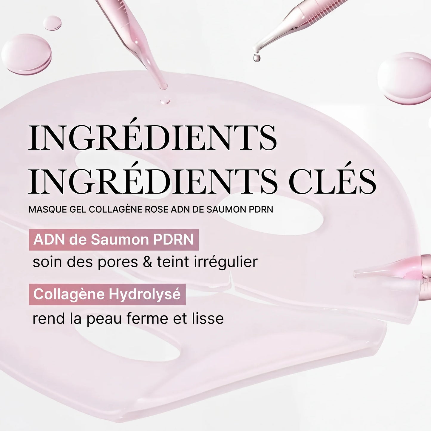 Masque Hydrogel PDRN — Éclat Instantané & Repulpage | Soin Coréen